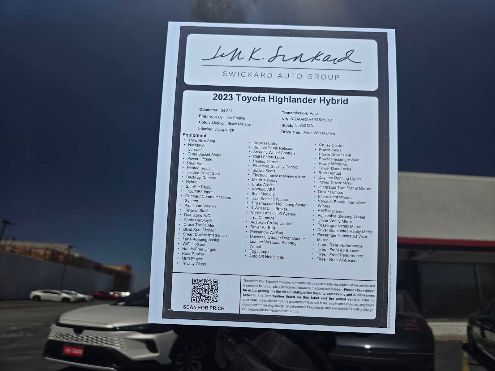 2023 Toyota Highlander Hybrid Bronze Edition