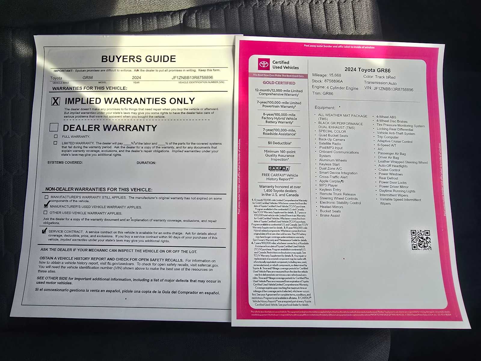 2024 Toyota GR86 Auto (Natl)