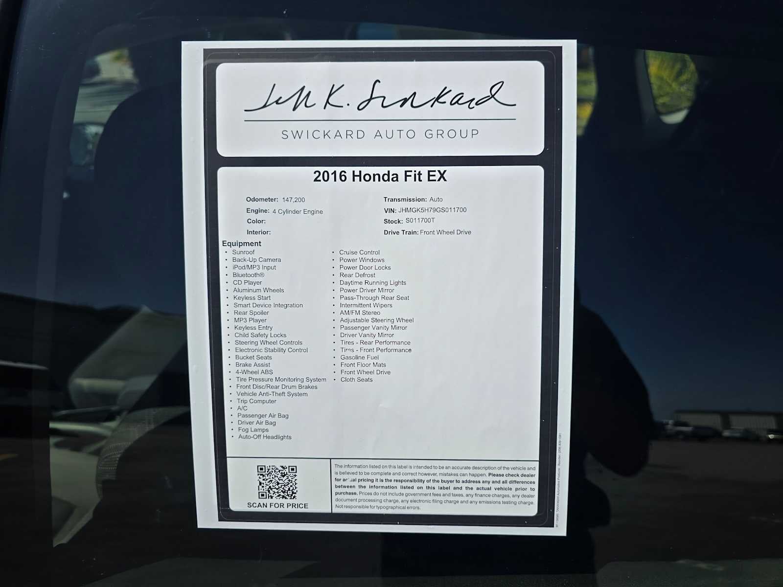 2016 Honda Fit EX