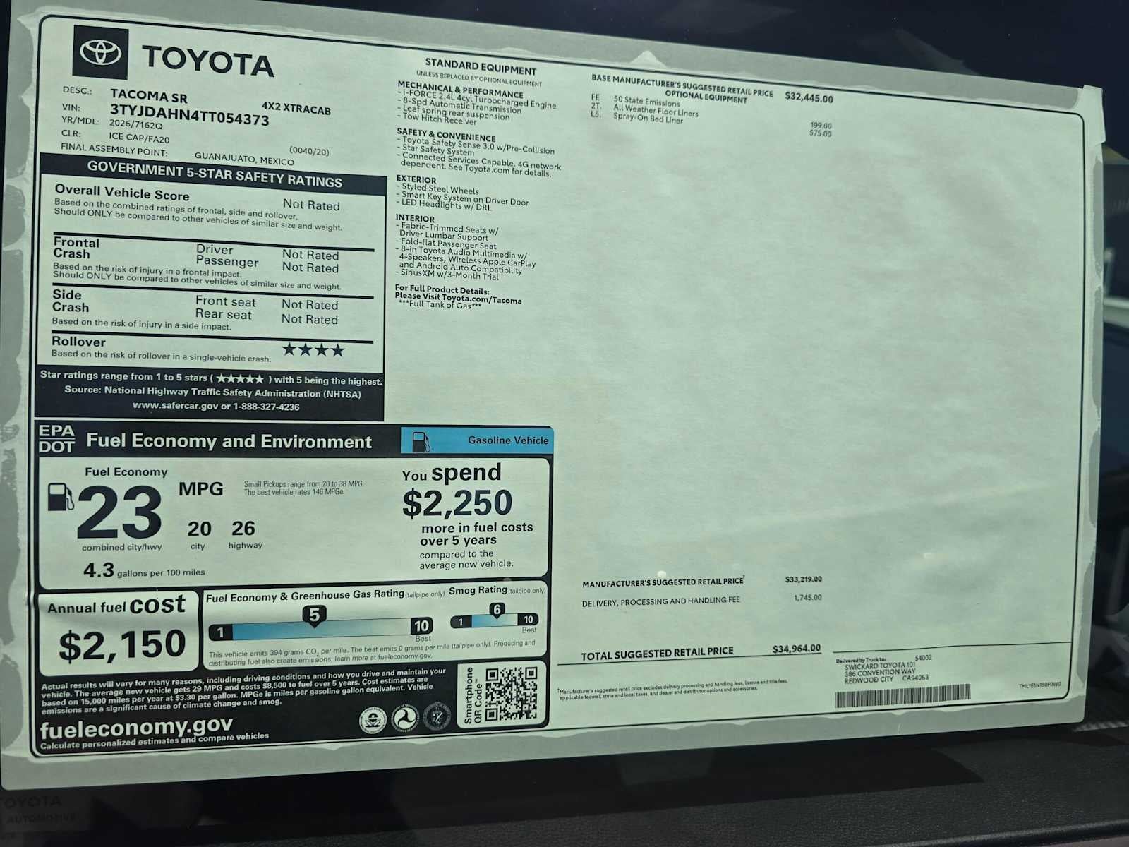 2026 Toyota Tacoma SR