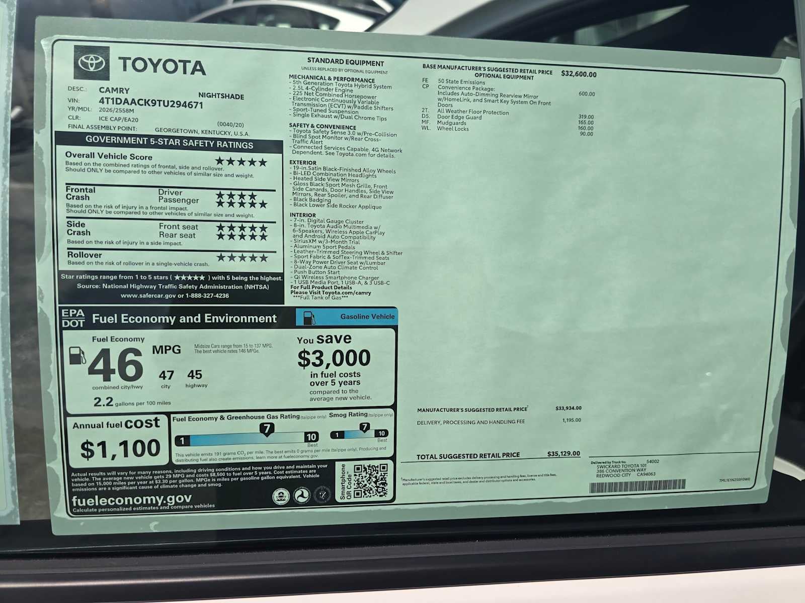 2026 Toyota Camry Nightshade