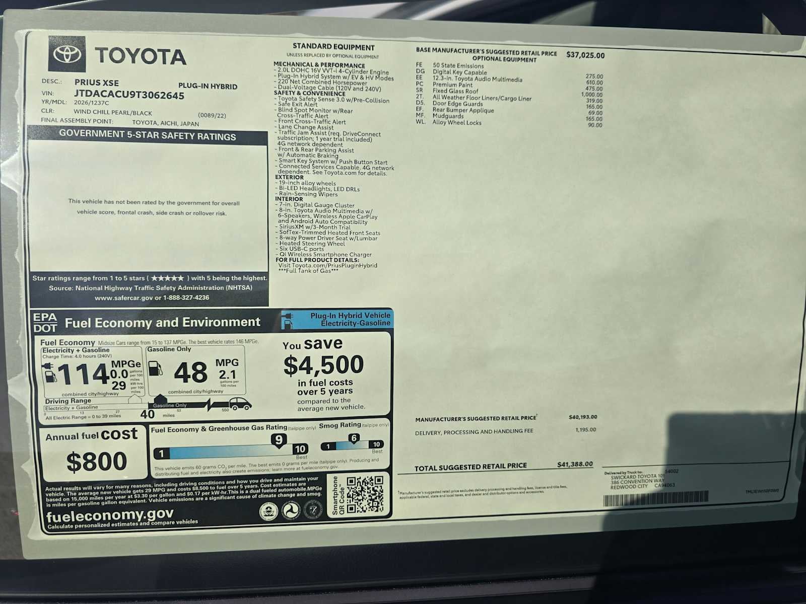 2026 Toyota Prius Plug-in Hybrid XSE