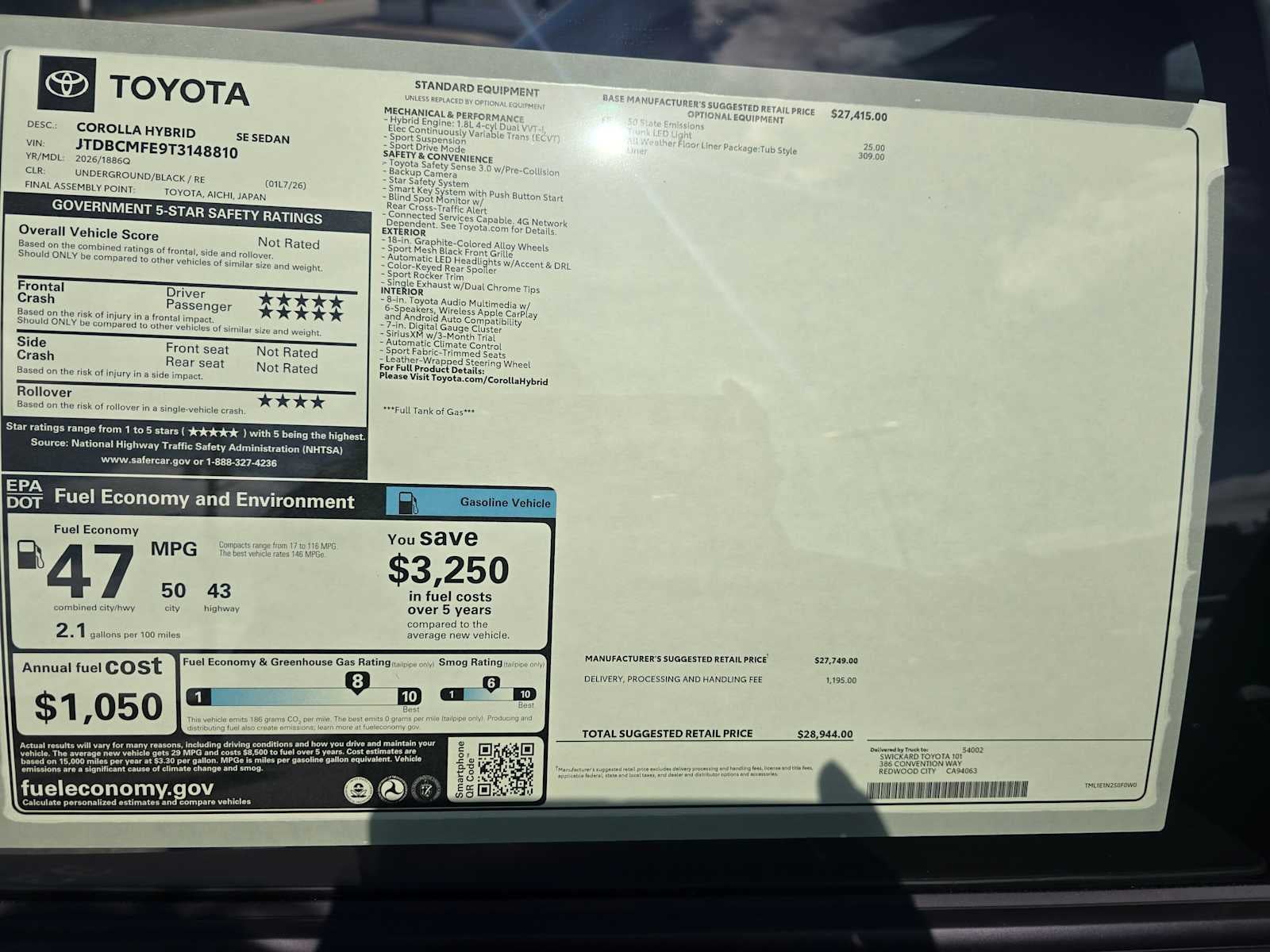 2026 Toyota Corolla Hybrid SE