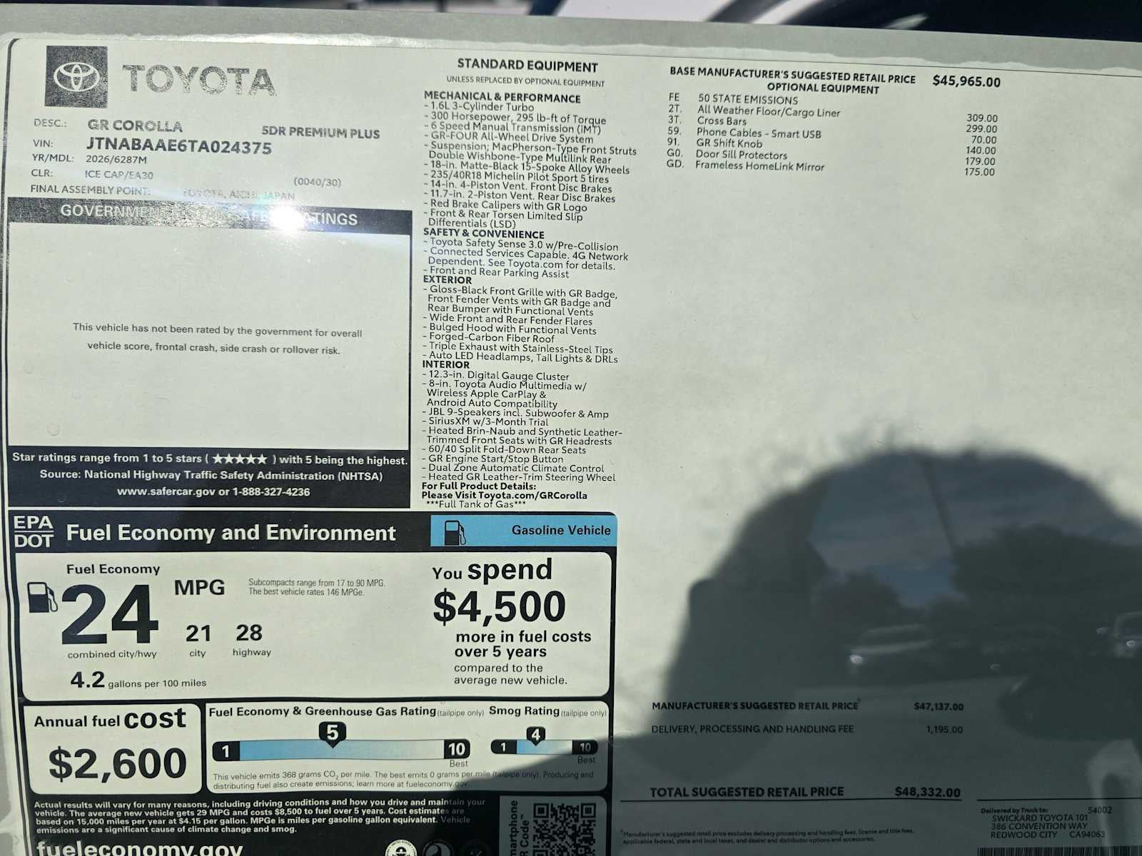 2026 Toyota GR Corolla Premium Plus MT