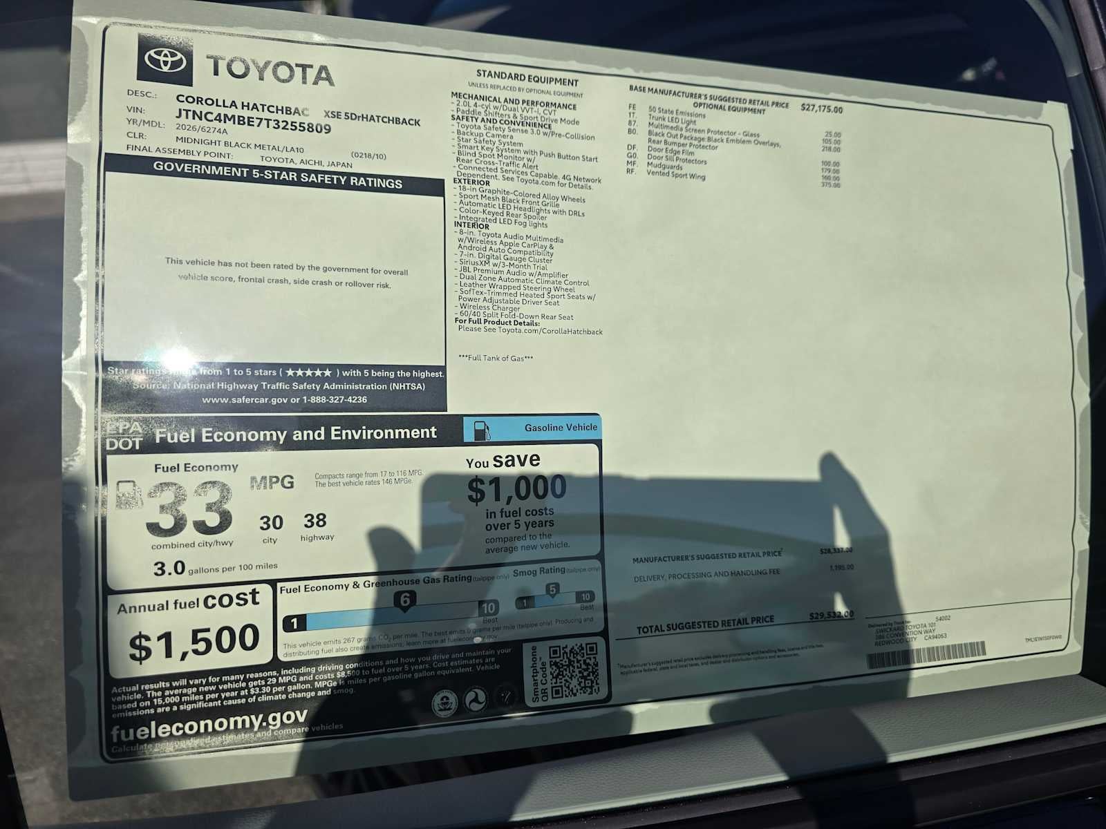 2026 Toyota Corolla Hatchback XSE