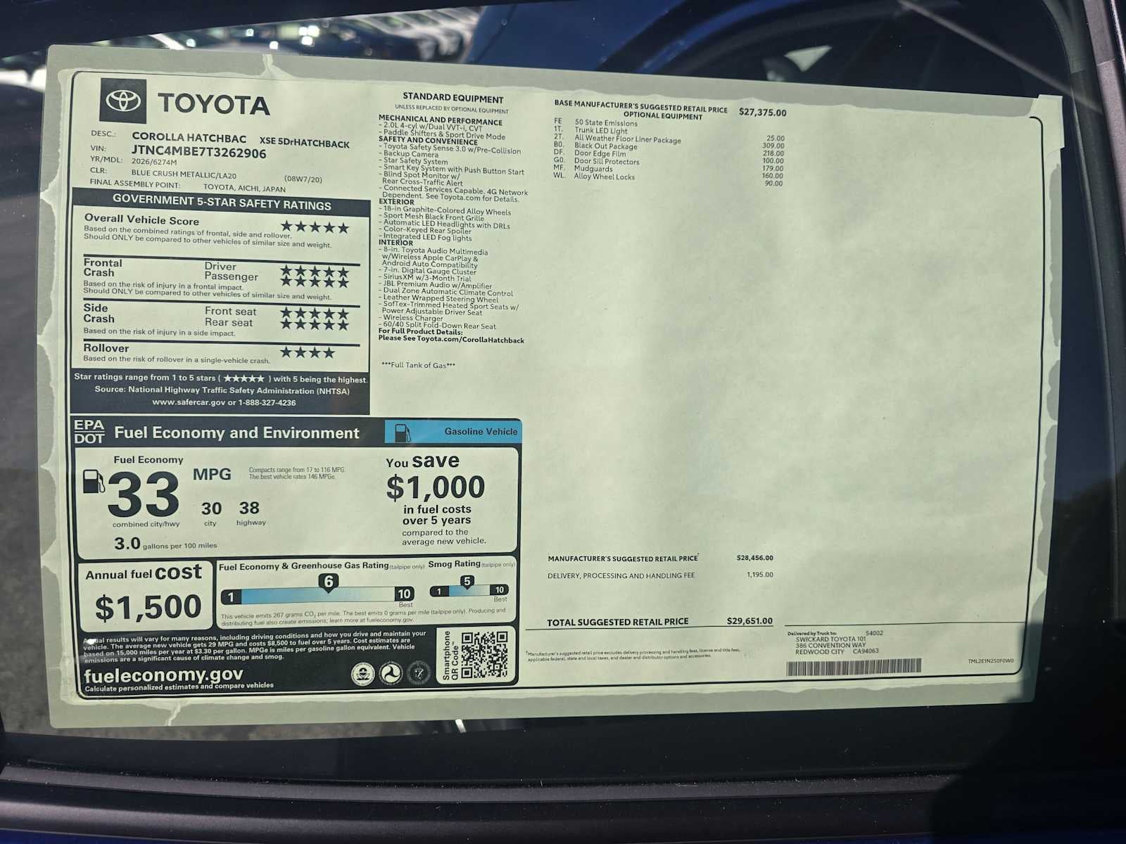 2026 Toyota Corolla Hatchback XSE