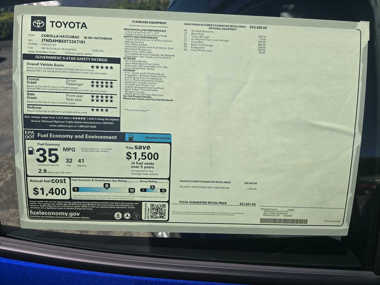 2026 Toyota Corolla Hatchback SE