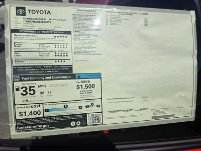 2026 Toyota Corolla Hatchback SE