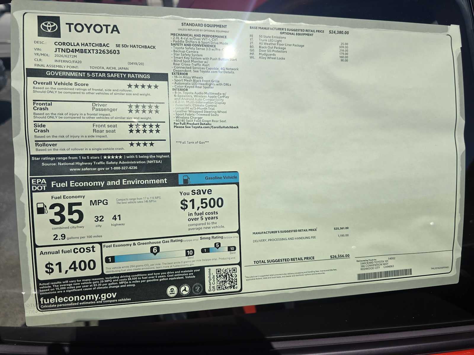 2026 Toyota Corolla Hatchback SE