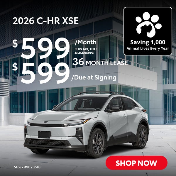 2026 Toyota C-HR XSE Lease from $599/mo, $599 due at signing
