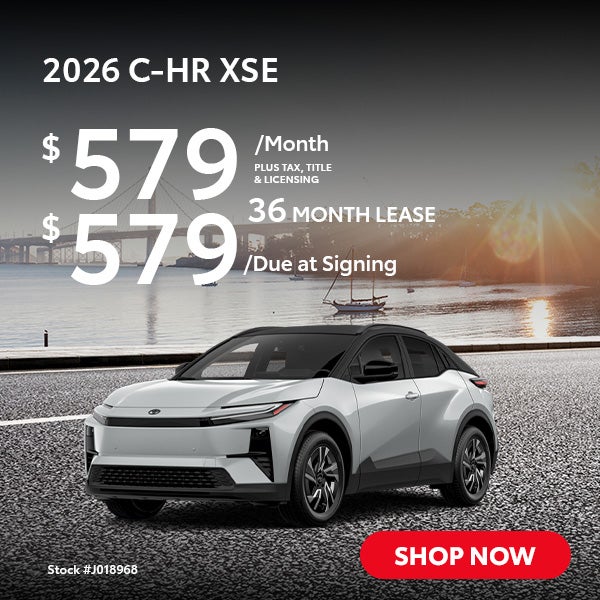 2026 Toyota C-HR XSE Lease from $579/mo, $579 due at signing