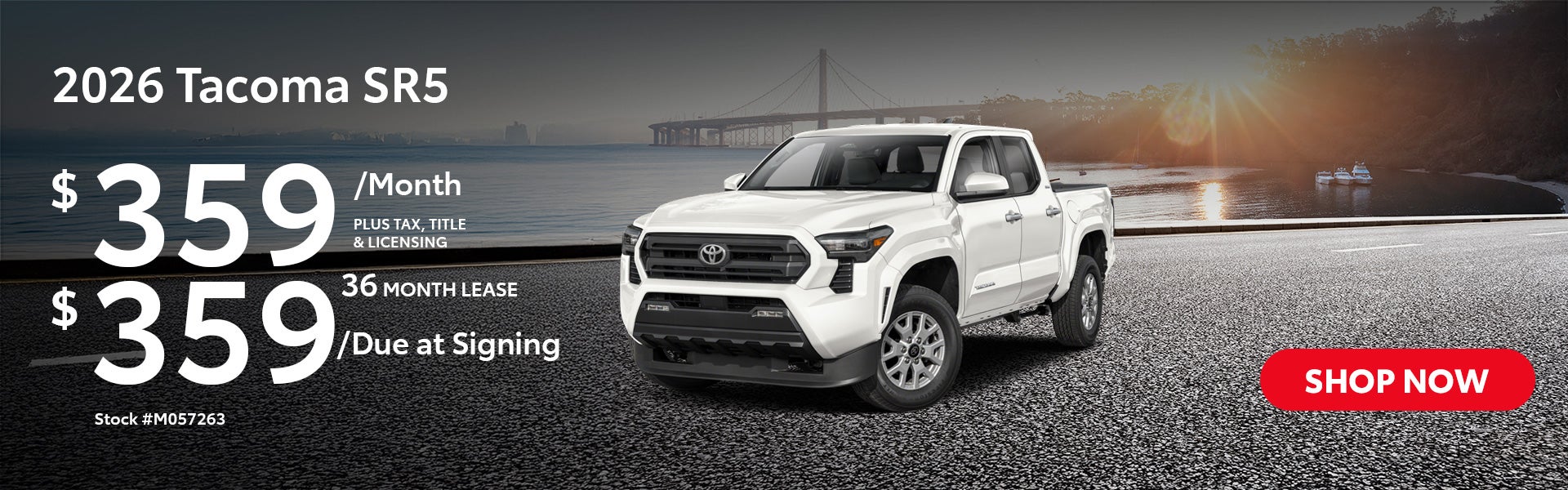 2026 Toyota Tacoma SR5 Lease from $359/mo, $359 due at signi