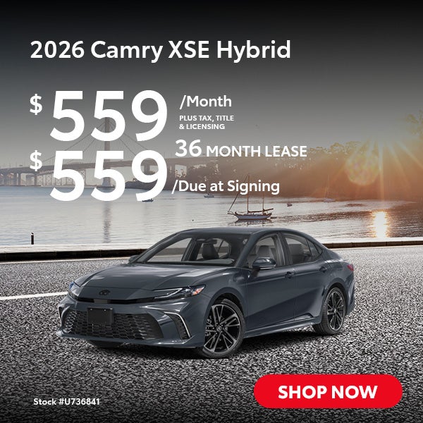 2026 Camry XSE Lease from $559/mo, $559 due at signing