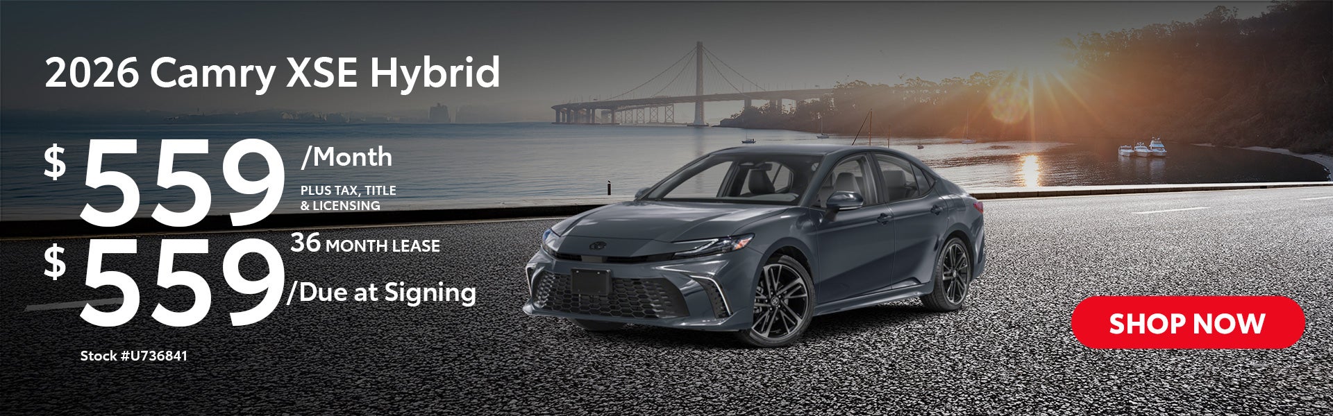 2026 Camry XSE Lease from $559/mo, $559 due at signing
