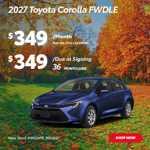 2027 COROLLA LE CVT: $349/mo